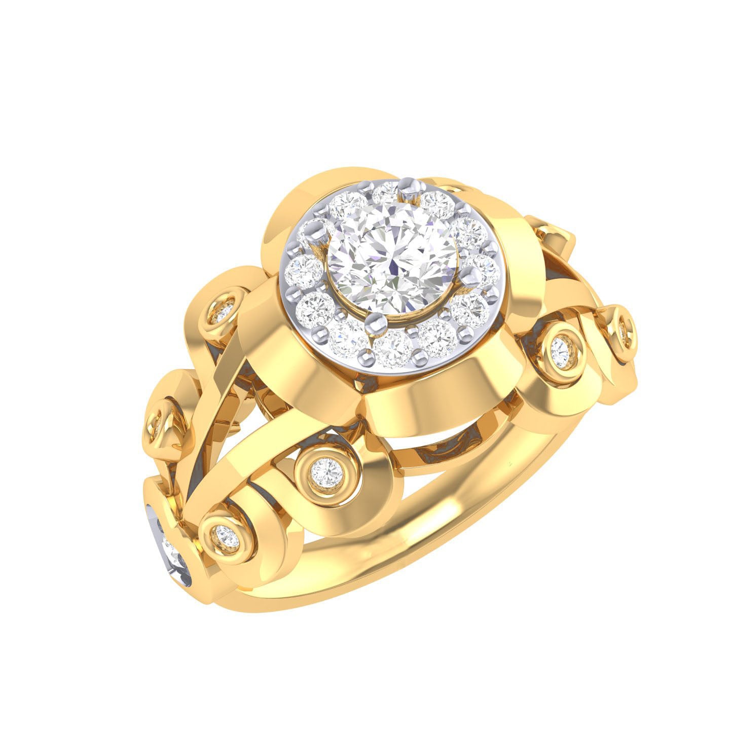 Yellow Gold Plated Sterling Silver Ring
