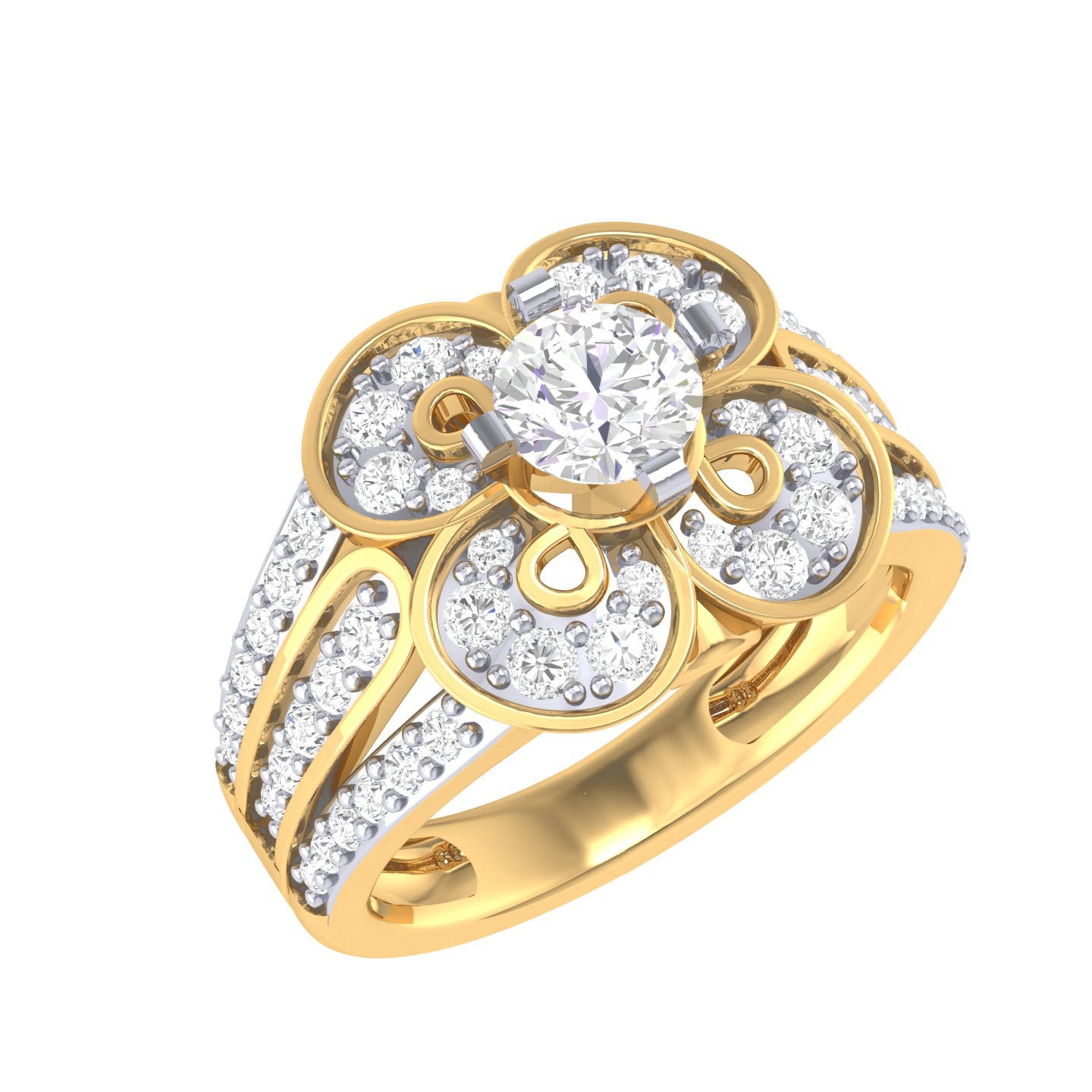 Yellow Gold Plated Sterling Silver Ring