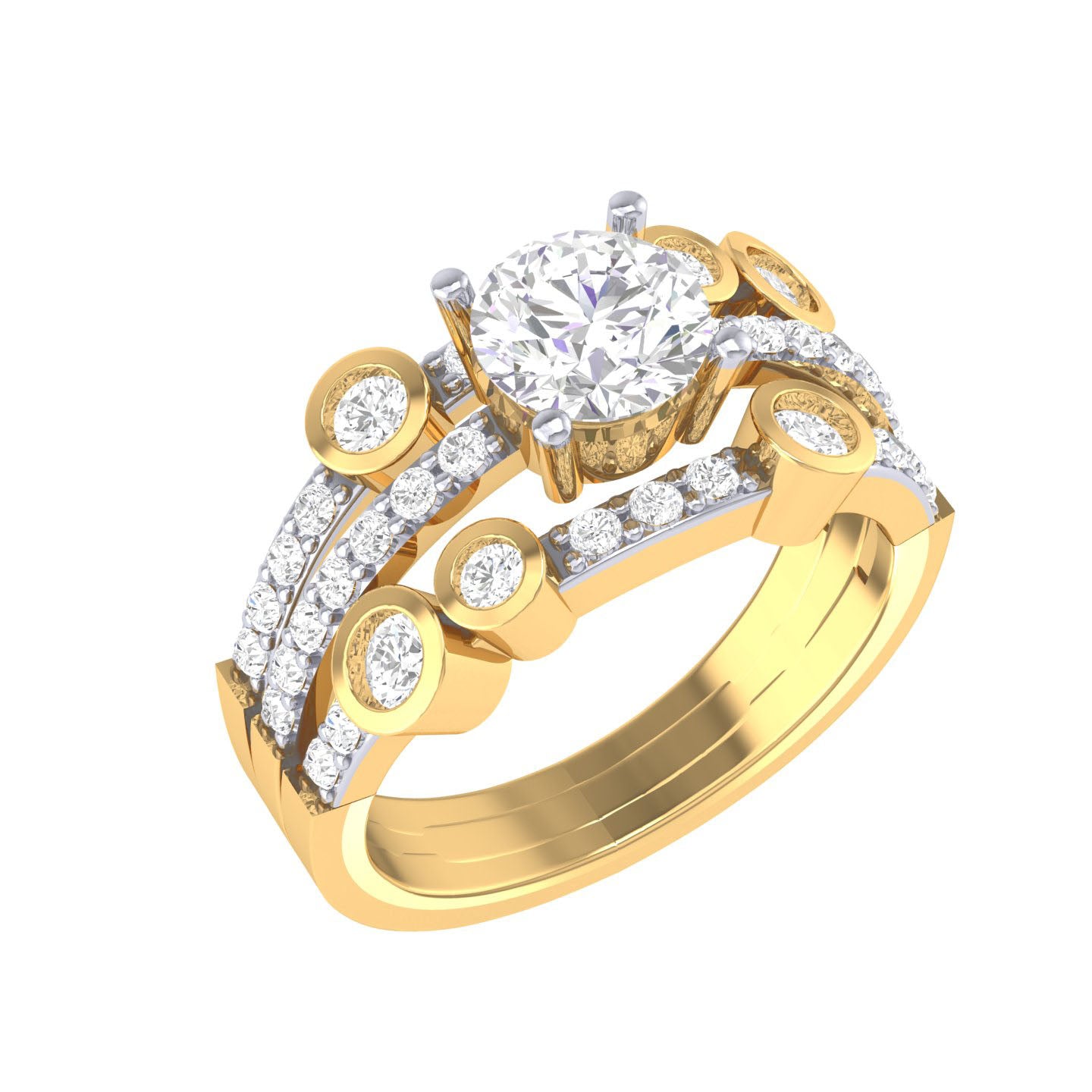 Yellow Gold Plated Sterling Silver Ring
