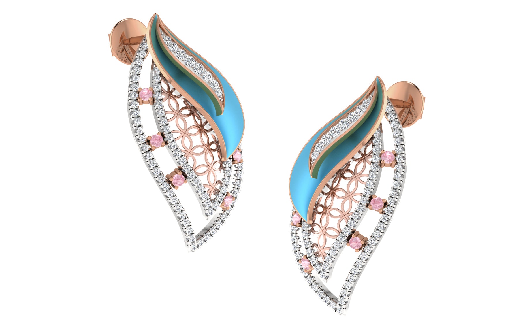 Rose Gold Plated Sterling Silver Earrings
