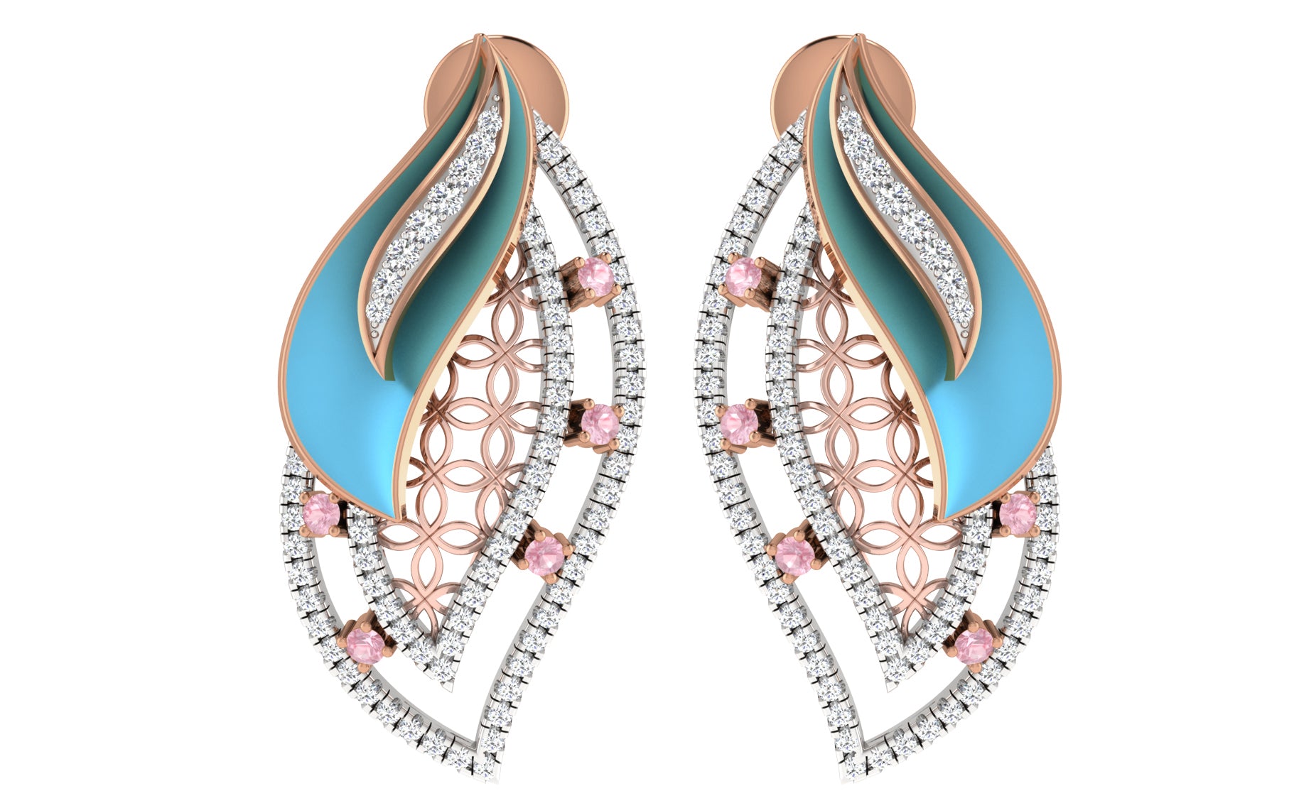 Rose Gold Plated Sterling Silver Earrings