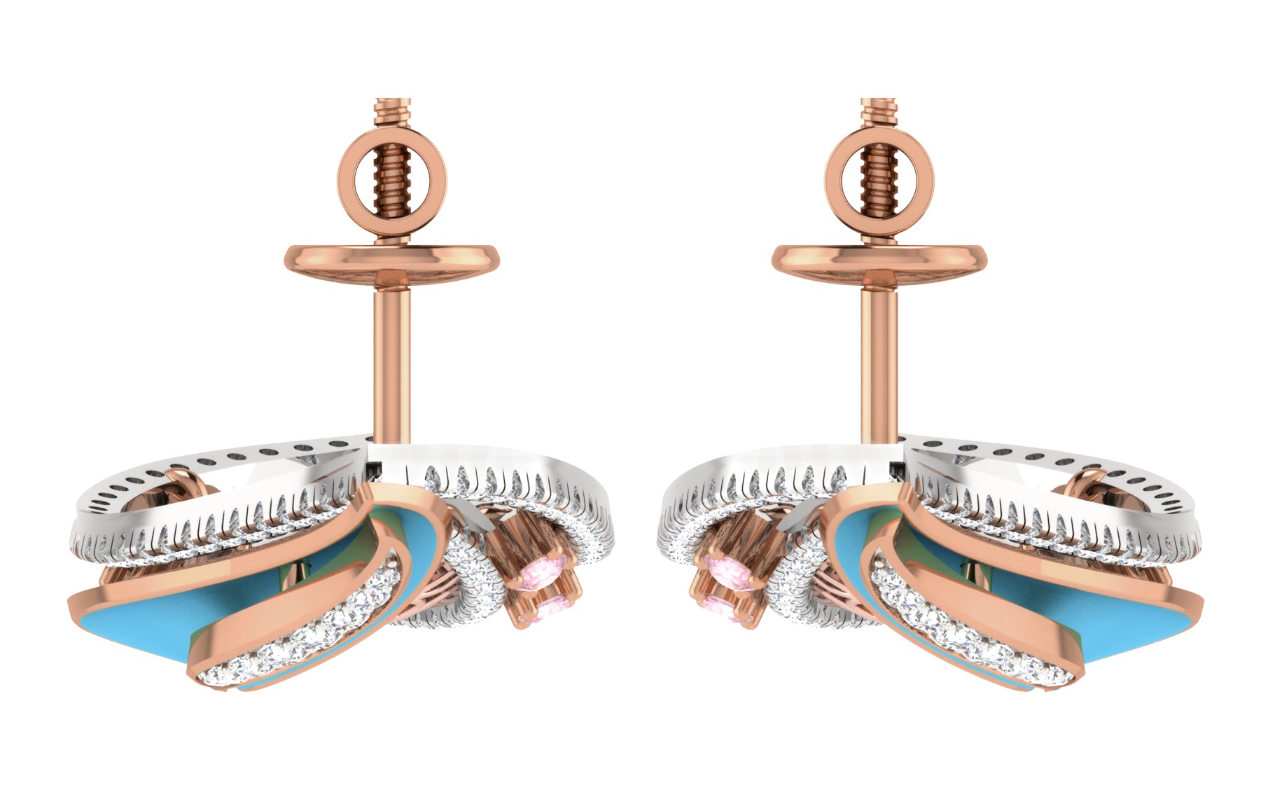 Rose Gold Plated Sterling Silver Earrings