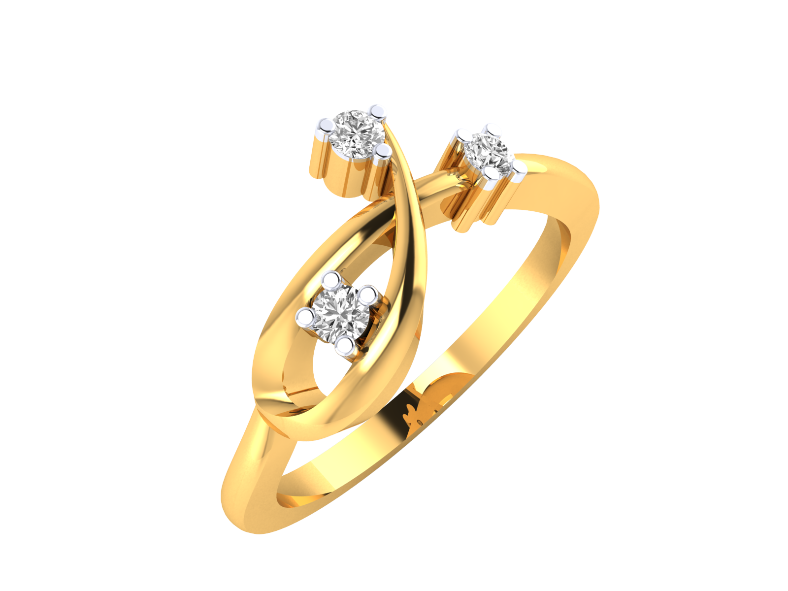 Yellow Gold Plated Sterling Silver Ring