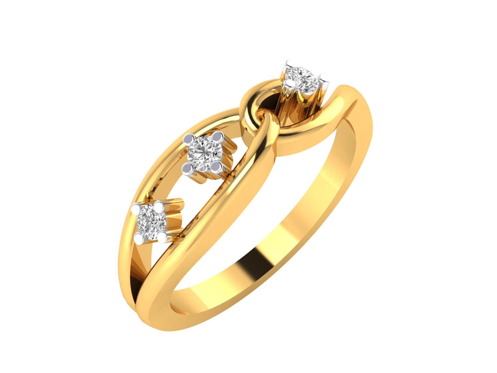 Yellow Gold Plated Sterling Silver Ring