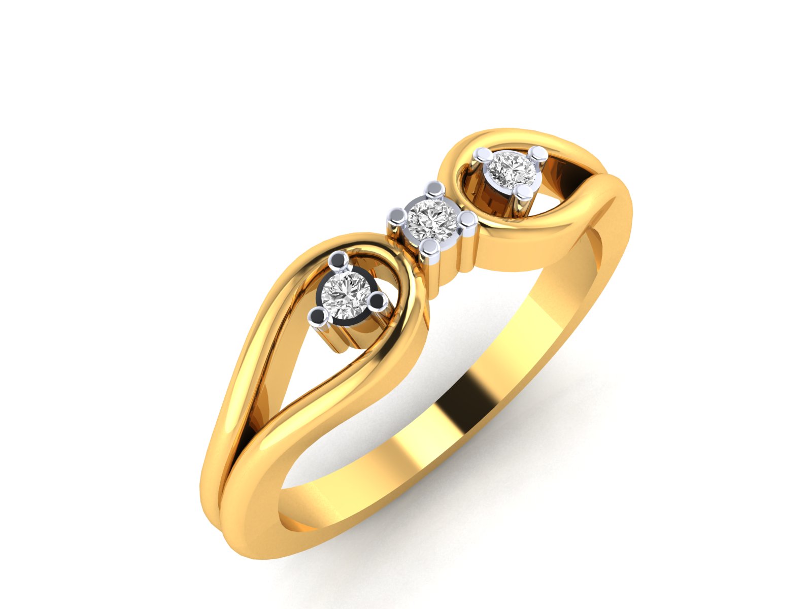 Yellow Gold Plated Sterling Silver Ring