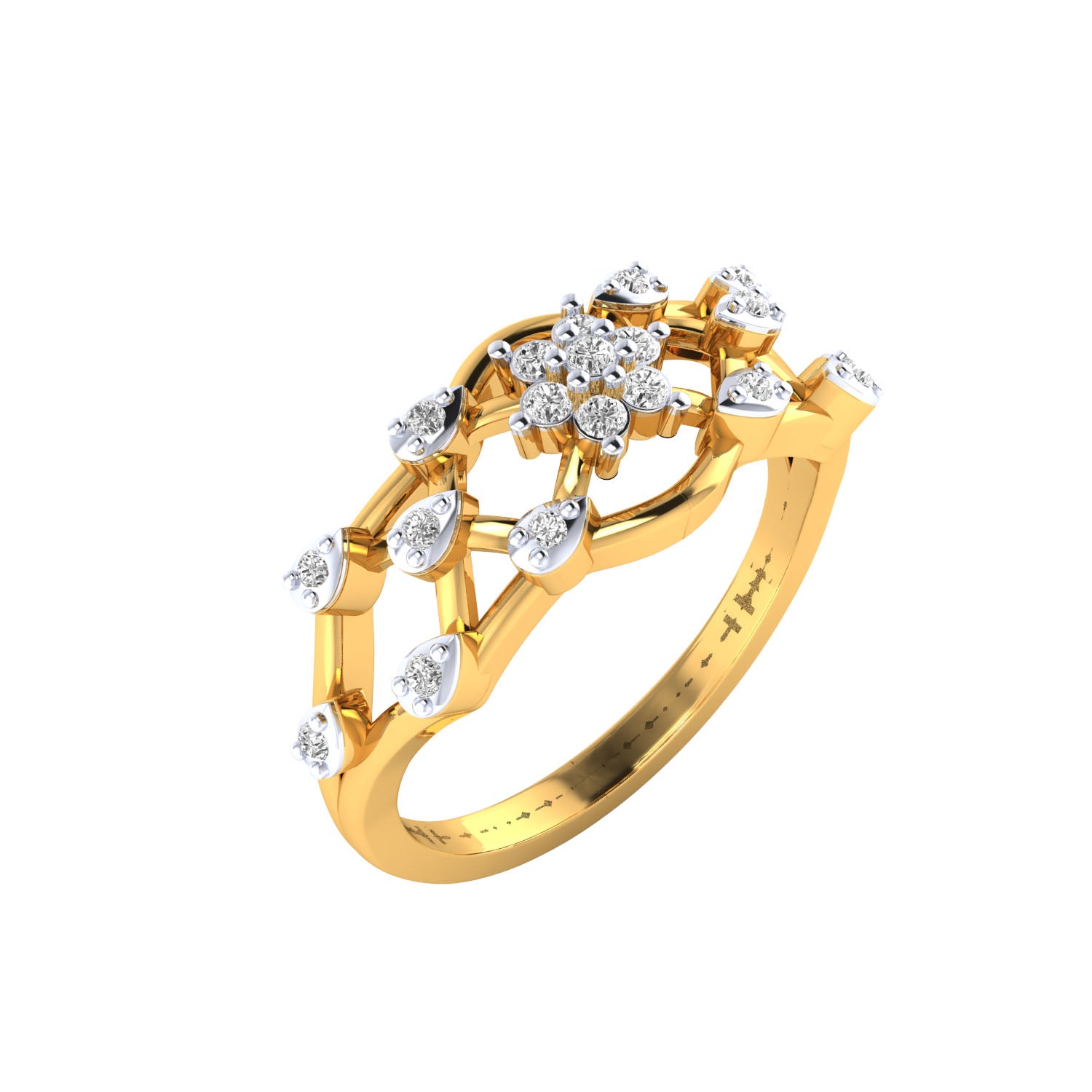 Yellow Gold Plated Sterling Silver Ring