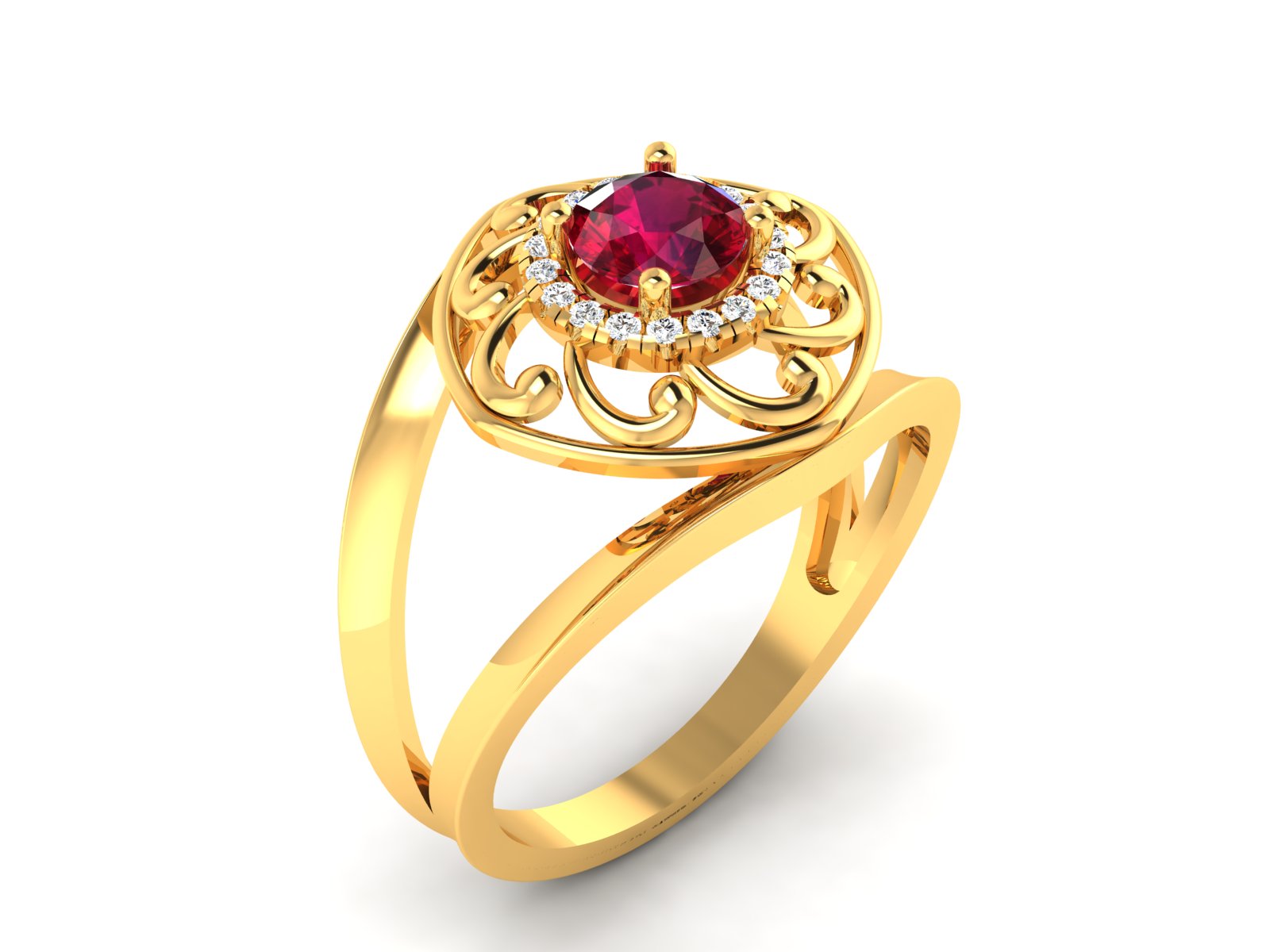 Yellow Gold Plated Sterling Silver Ring