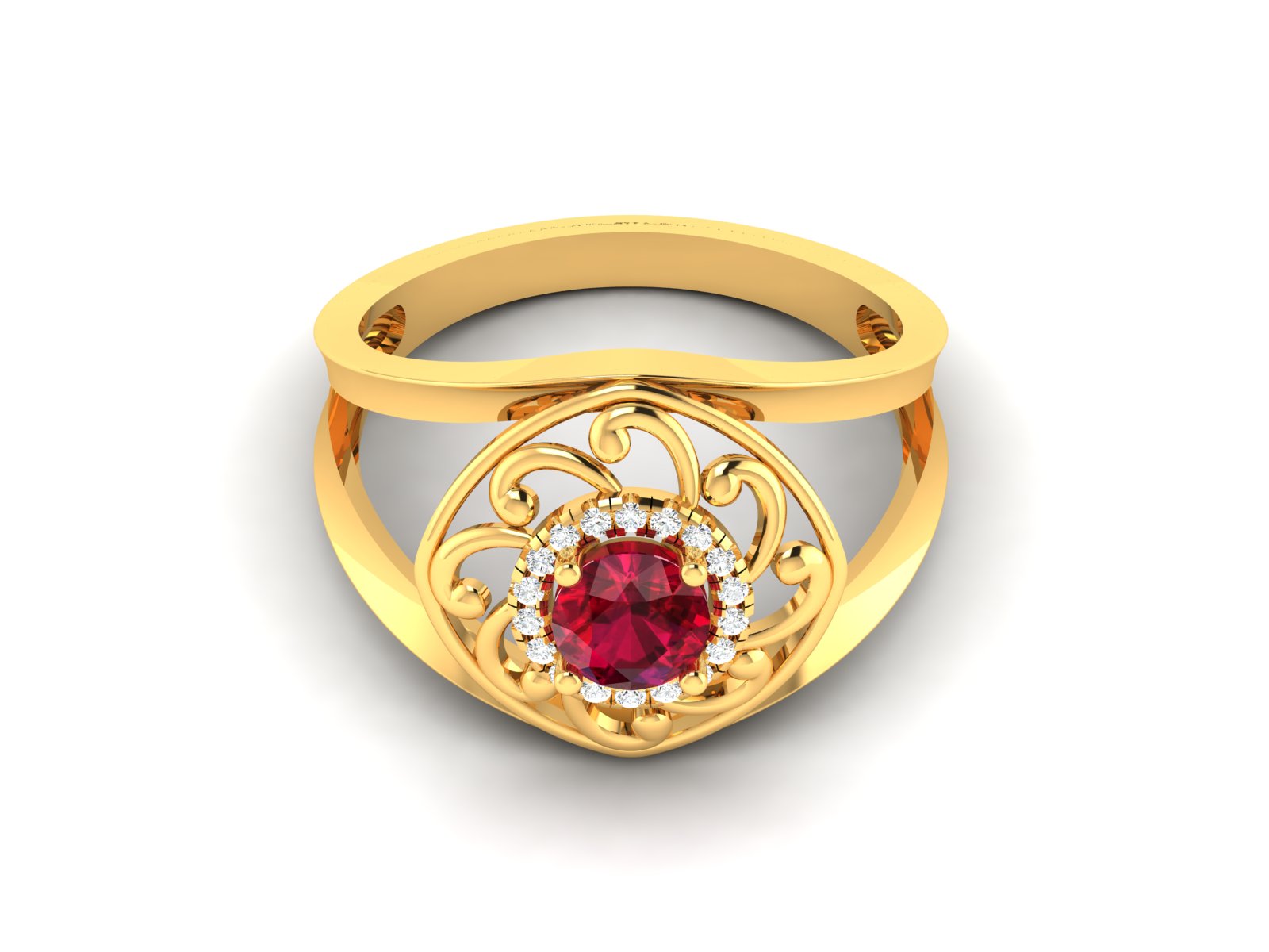 Yellow Gold Plated Sterling Silver Ring