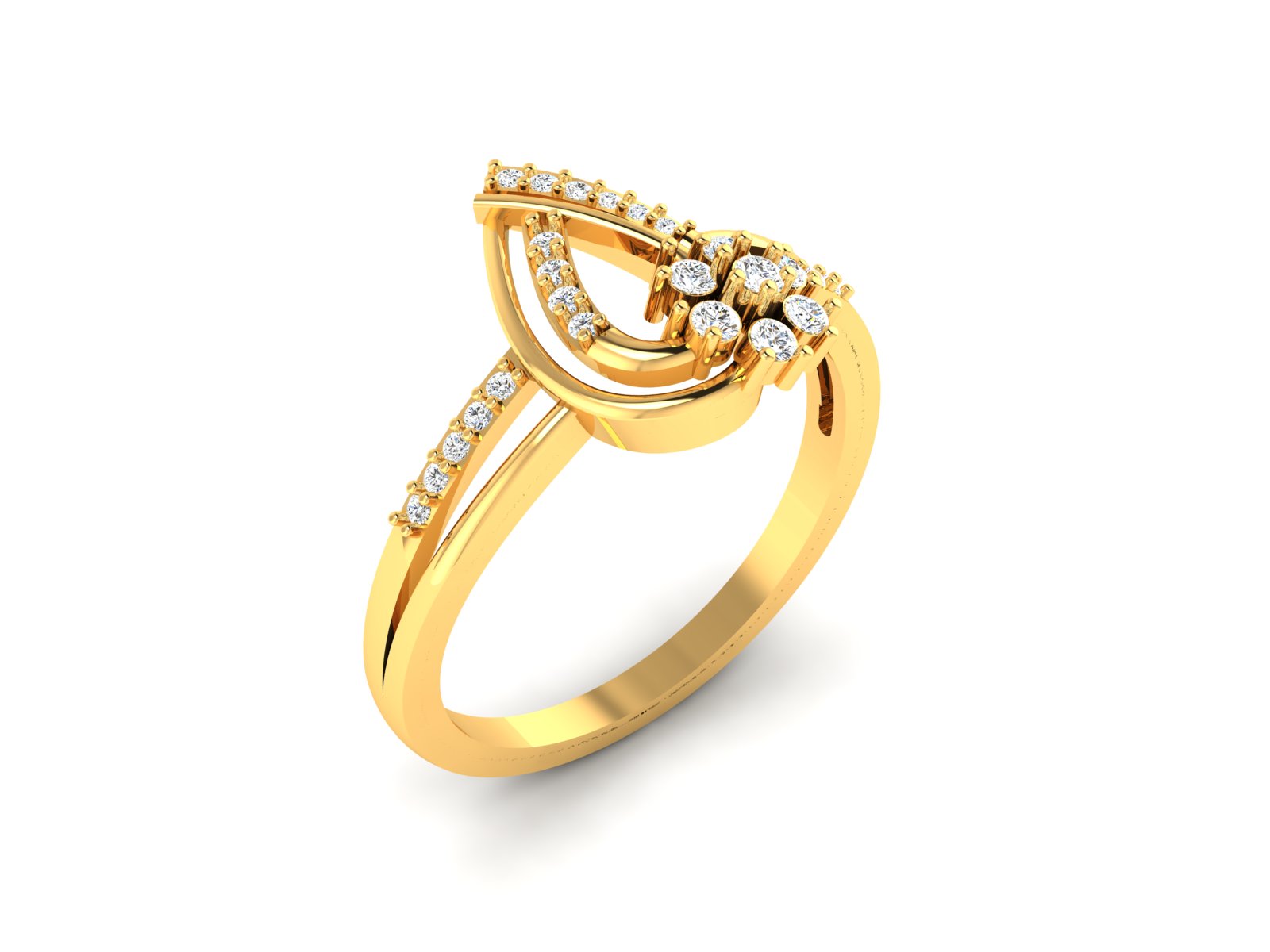 Yellow Gold Plated Sterling Silver Ring