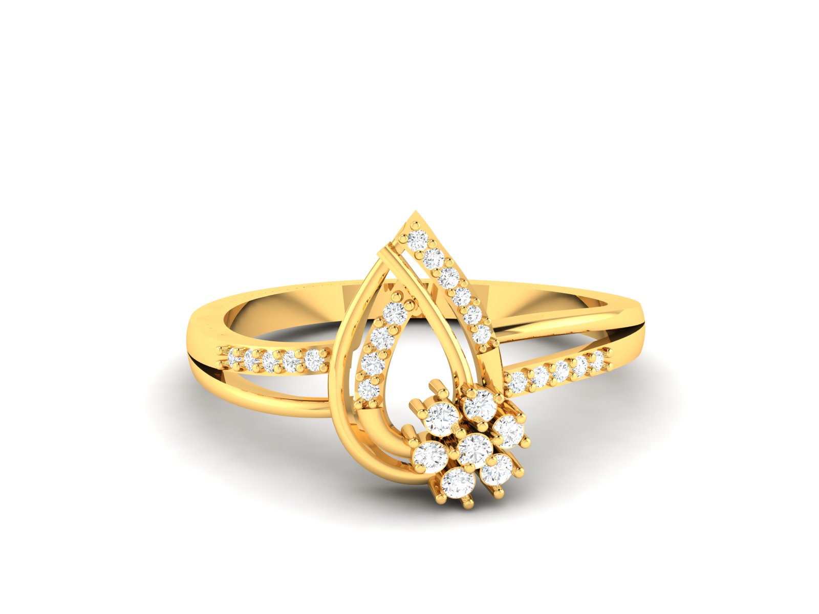 Yellow Gold Plated Sterling Silver Ring