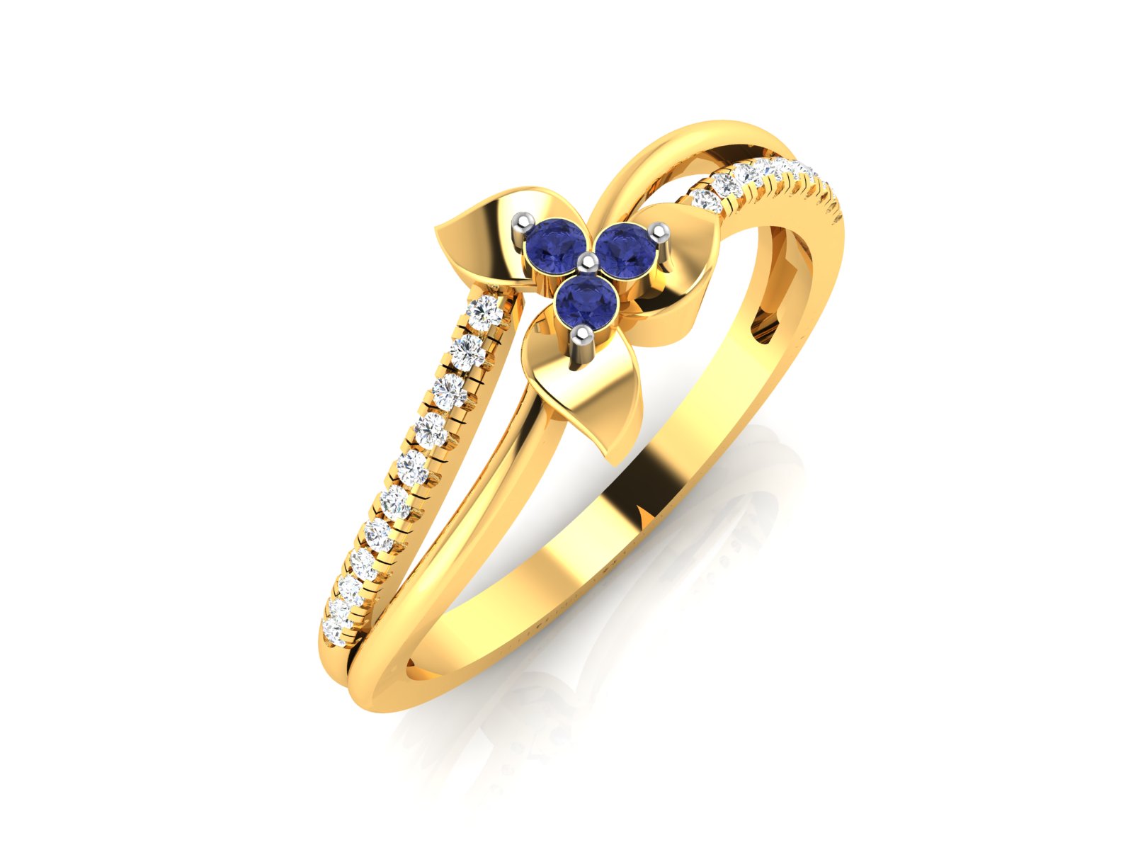 Yellow Gold Plated Sterling Silver Ring