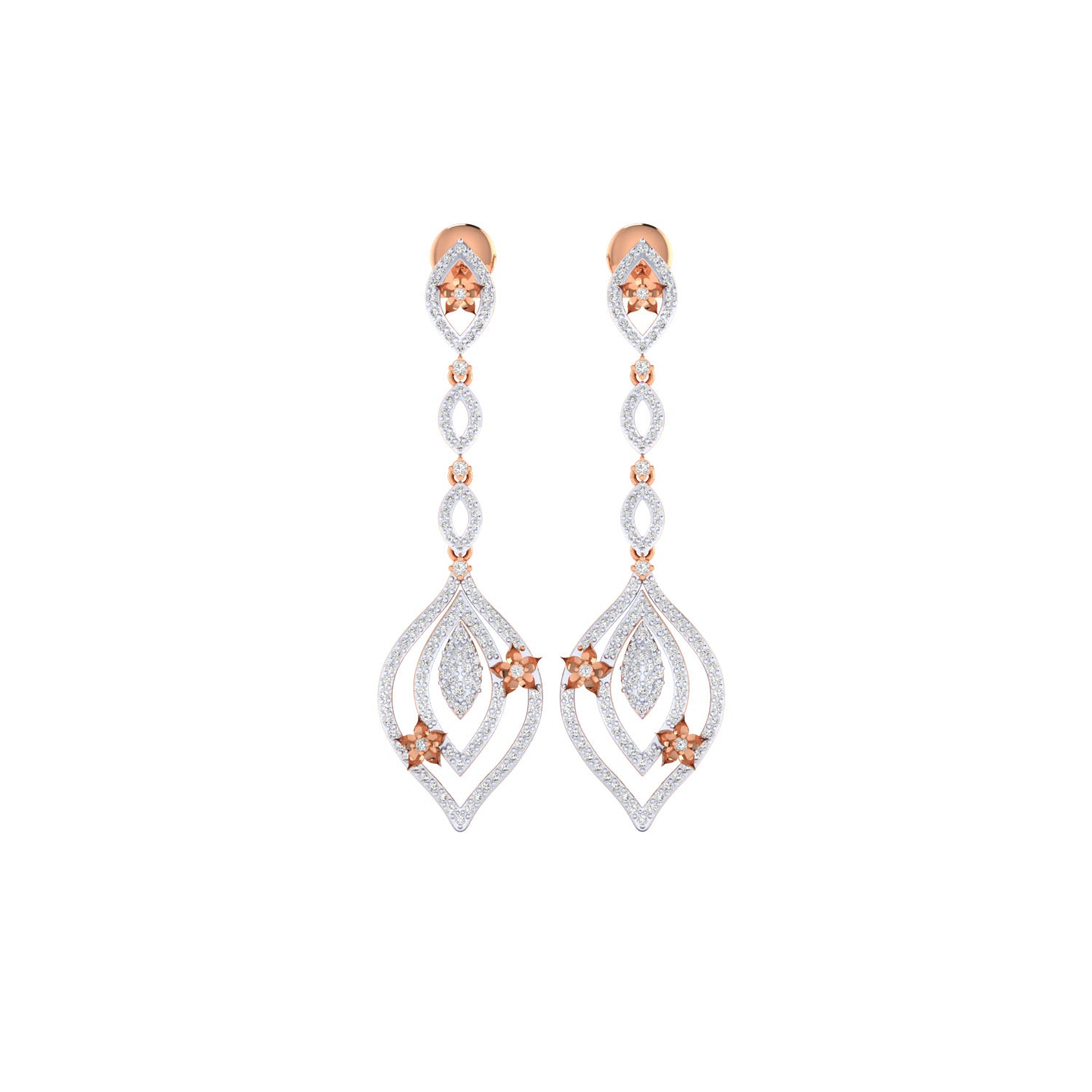 Rose Gold Plated Sterling Silver Earrings