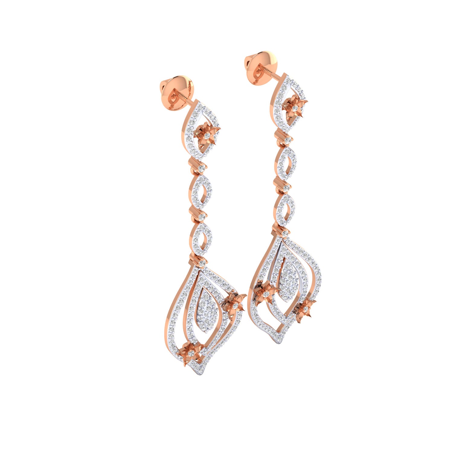 Rose Gold Plated Sterling Silver Earrings