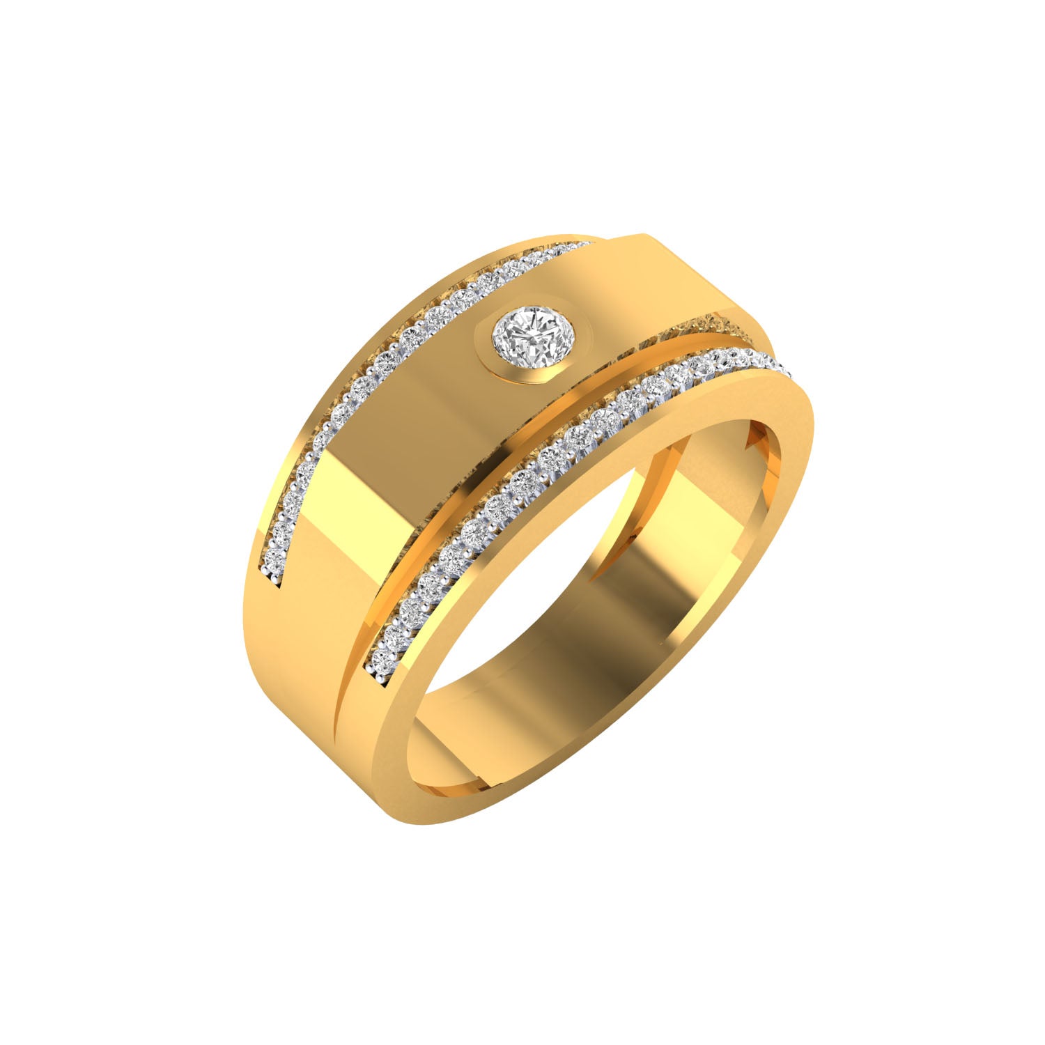 Yellow Gold Plated Sterling Silver Ring