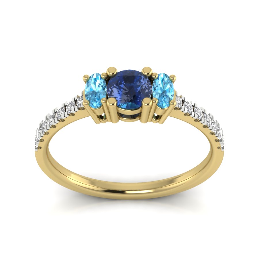 Yellow Gold Plated Sterling Silver Ring