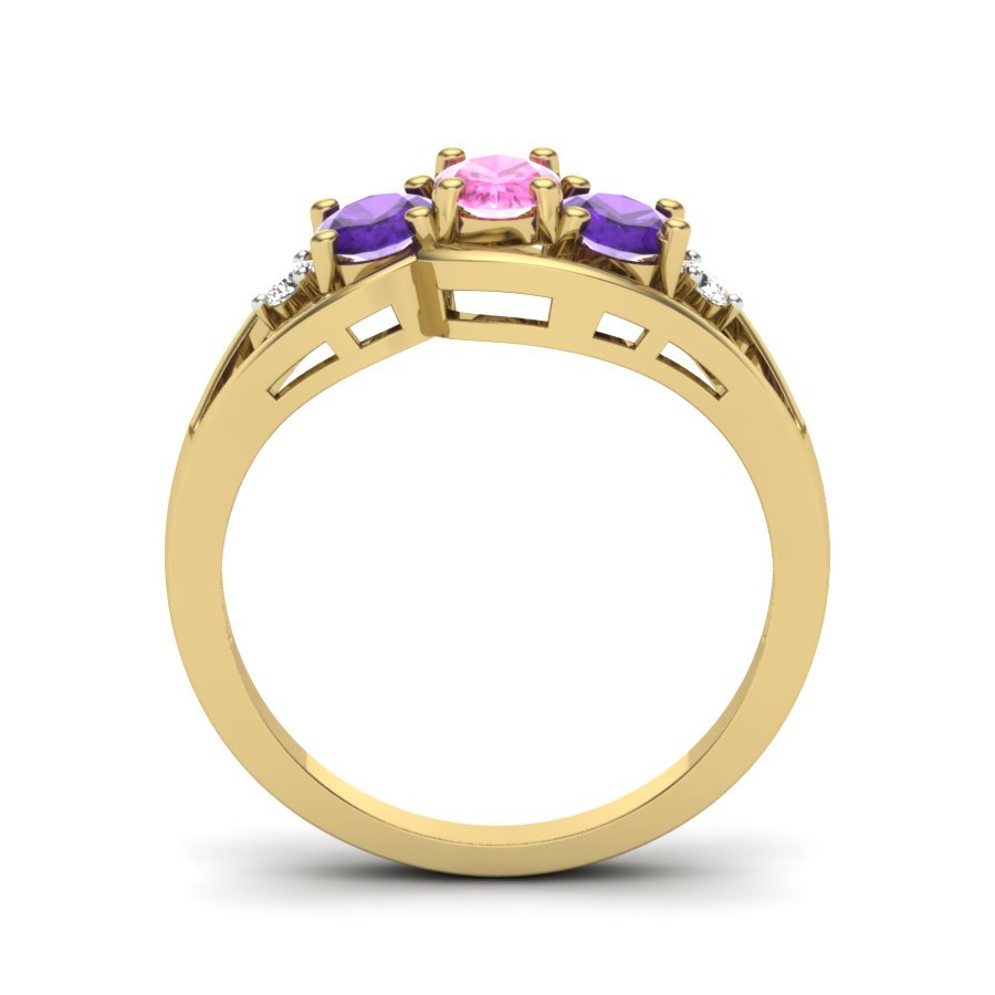 Yellow Gold Plated Sterling Silver Ring