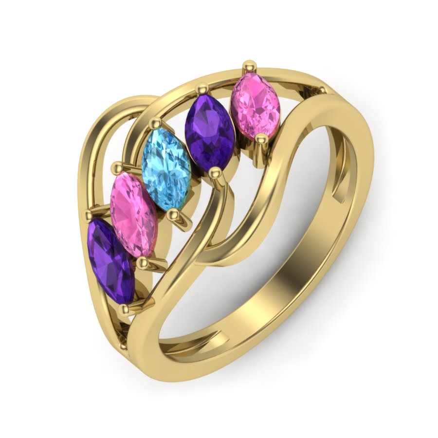 Yellow Gold Plated Sterling Silver Ring