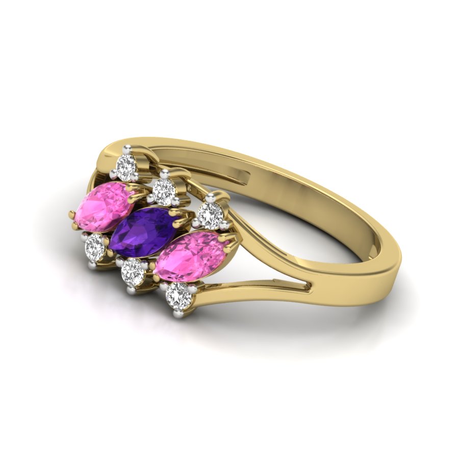 Yellow Gold Plated Sterling Silver Ring