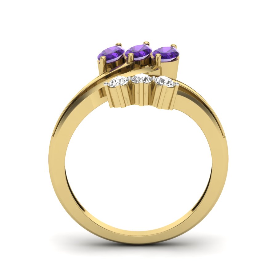 Yellow Gold Plated Sterling Silver Ring