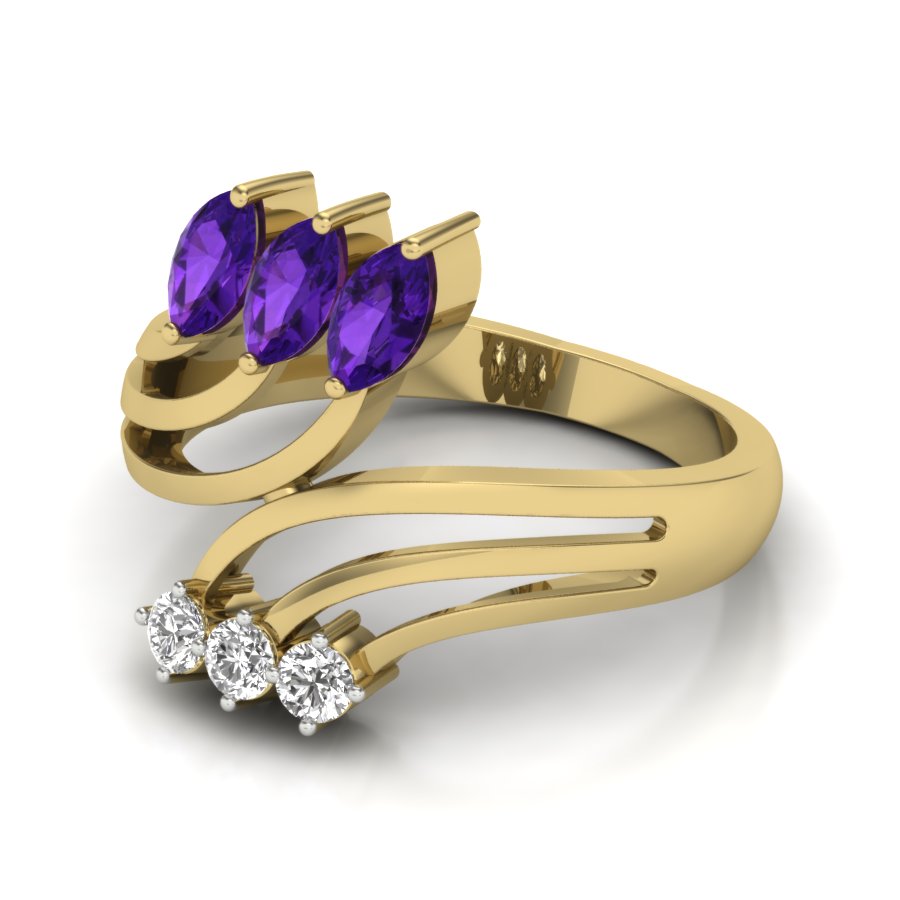 Yellow Gold Plated Sterling Silver Ring