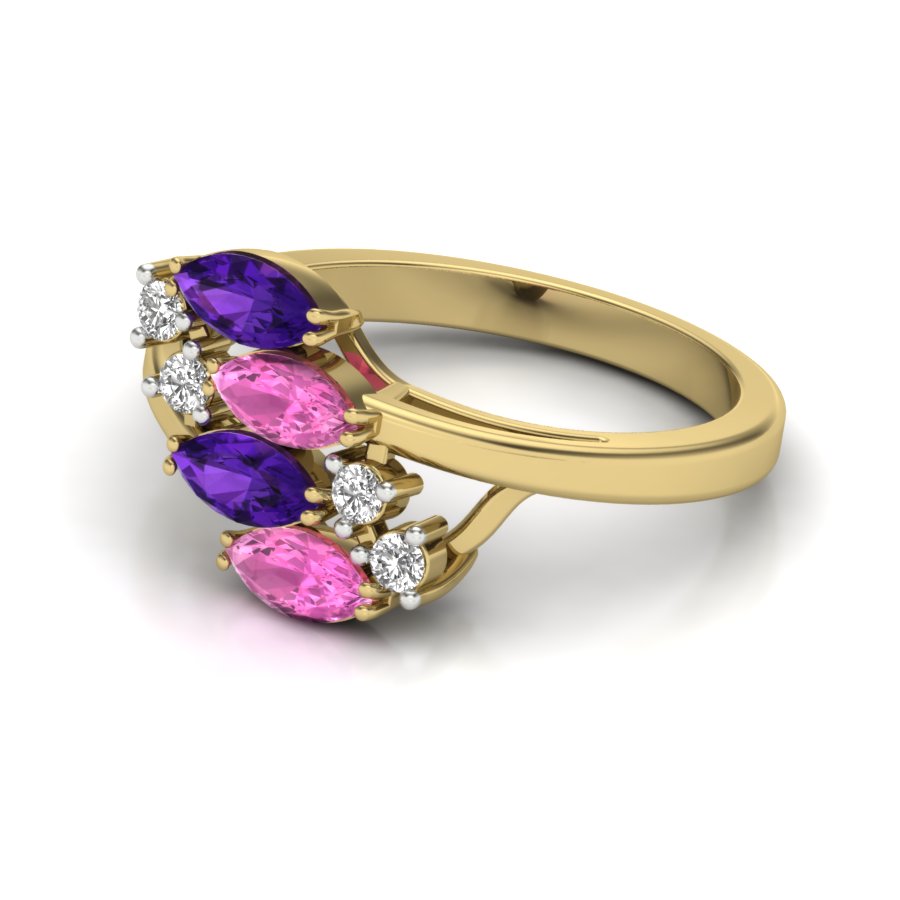 Yellow Gold Plated Sterling Silver Ring