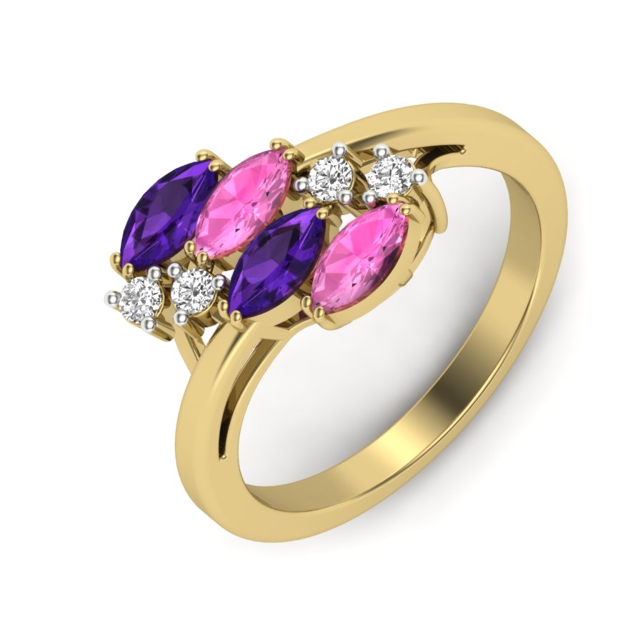 Yellow Gold Plated Sterling Silver Ring