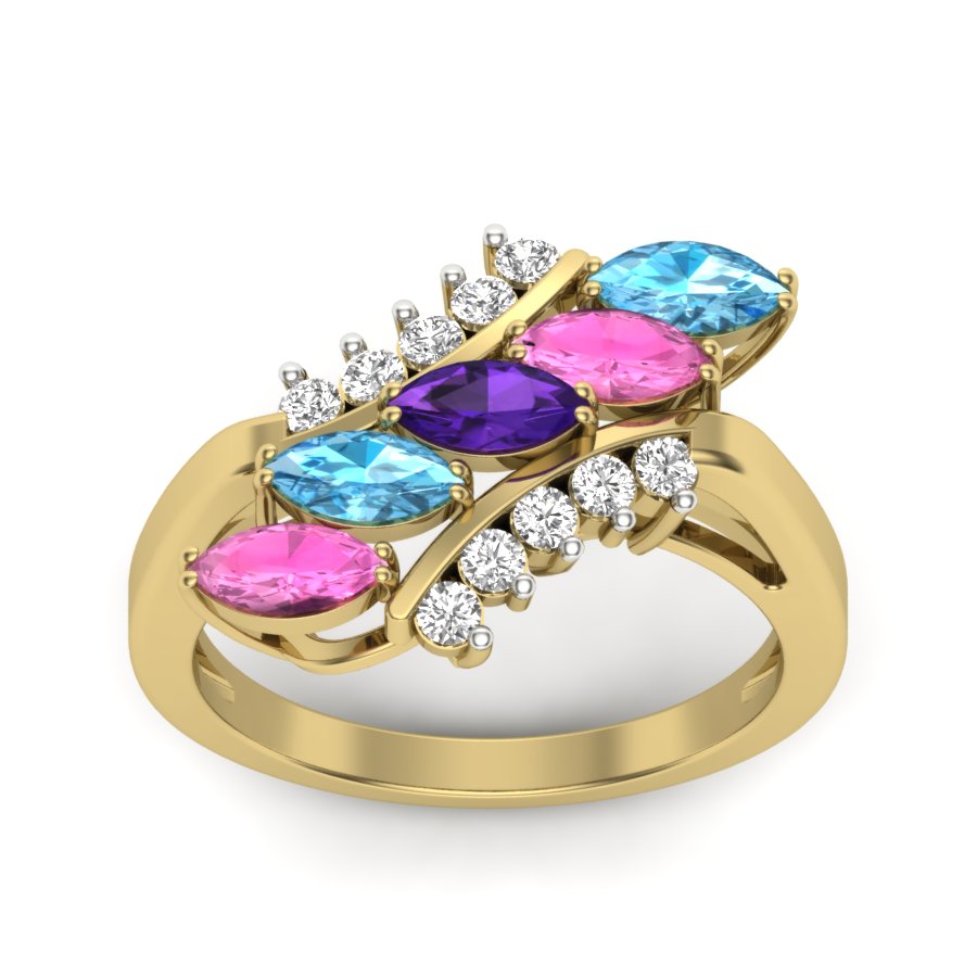 Yellow Gold Plated Sterling Silver Ring