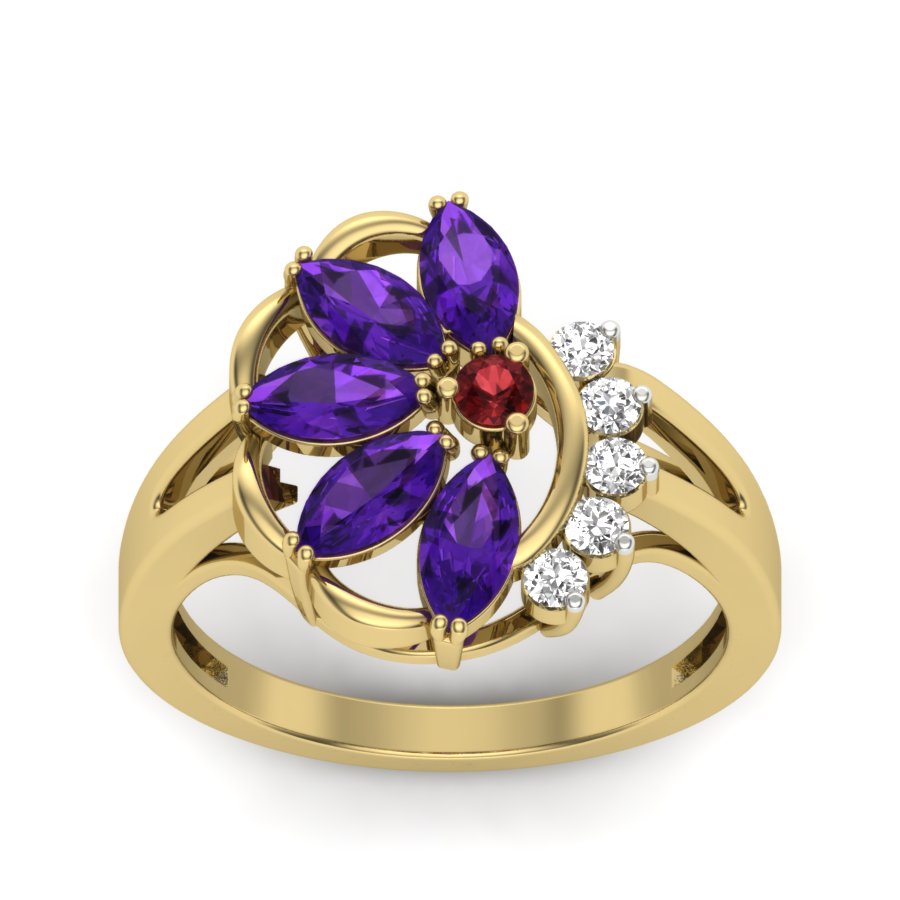 Yellow Gold Plated Sterling Silver Ring