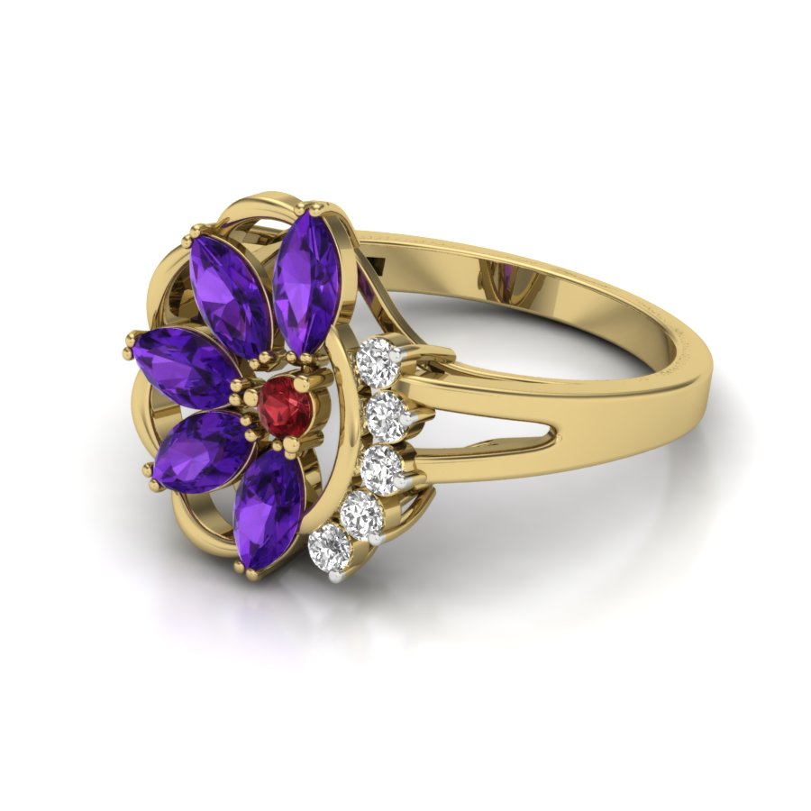 Yellow Gold Plated Sterling Silver Ring