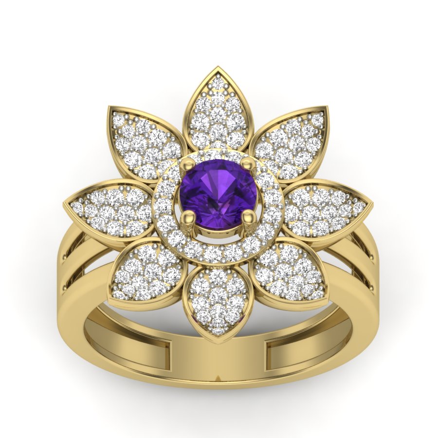 Yellow Gold Plated Sterling Silver Ring