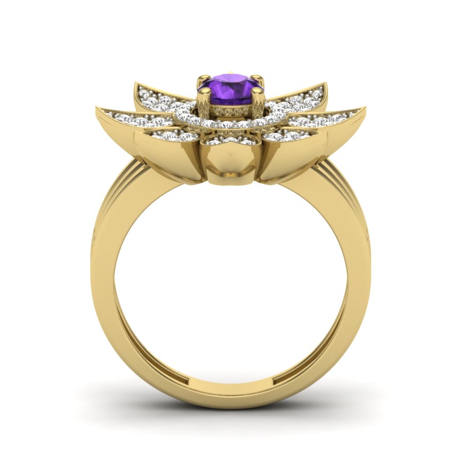 Yellow Gold Plated Sterling Silver Ring