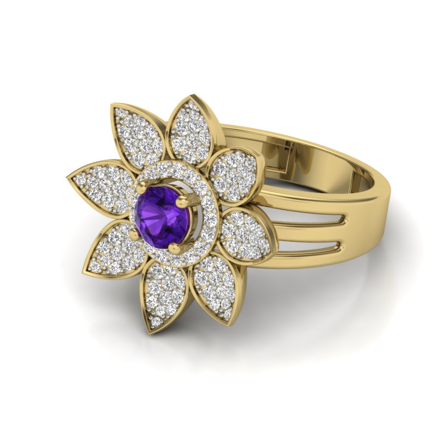 Yellow Gold Plated Sterling Silver Ring