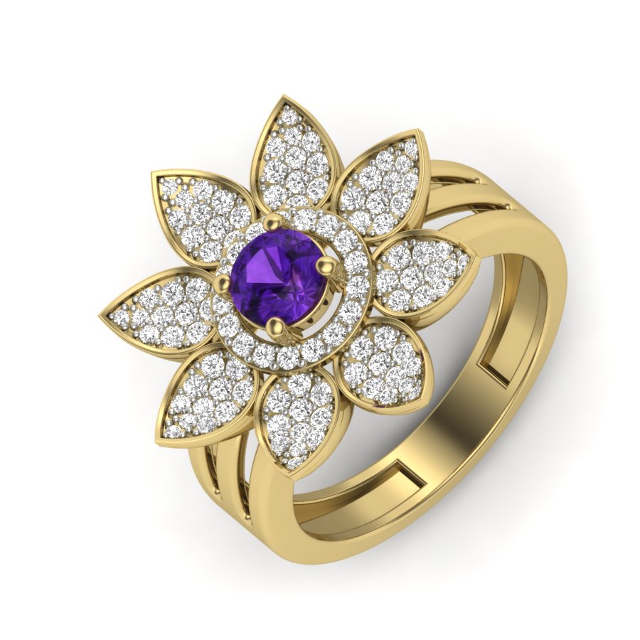 Yellow Gold Plated Sterling Silver Ring