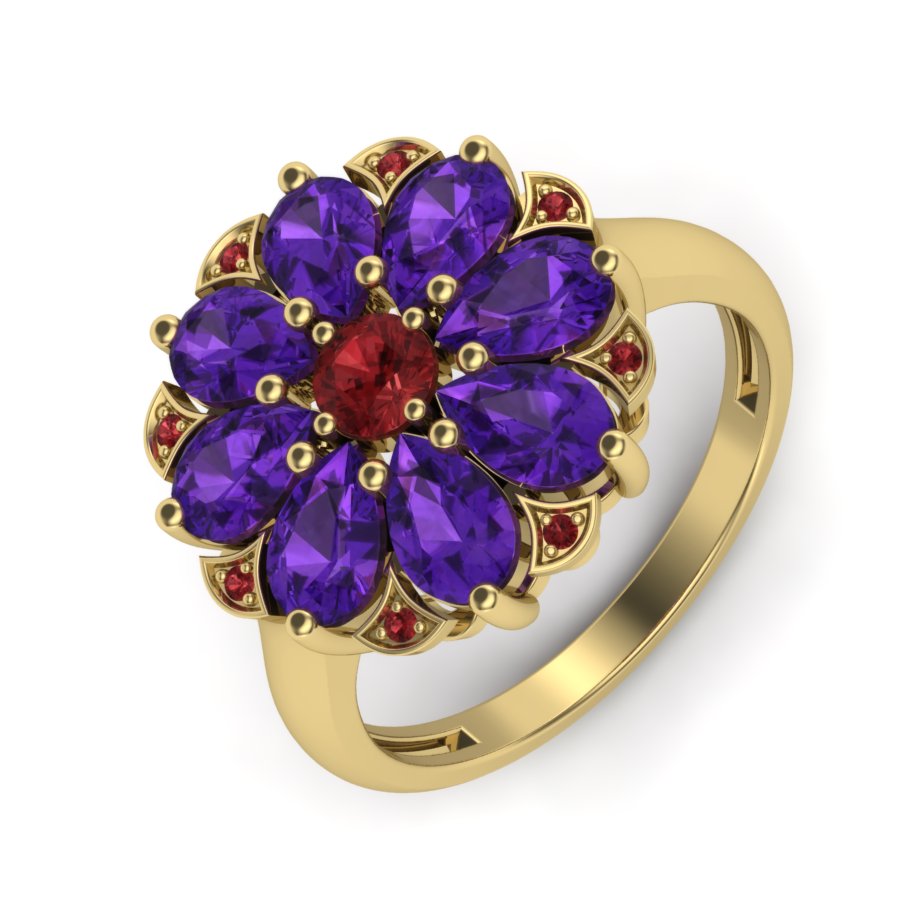 Yellow Gold Plated Sterling Silver Ring