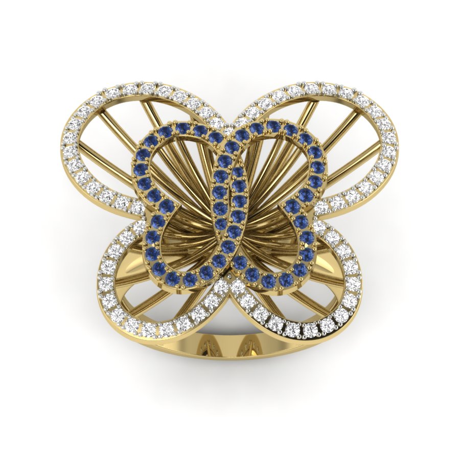 Yellow Gold Plated Sterling Silver Ring