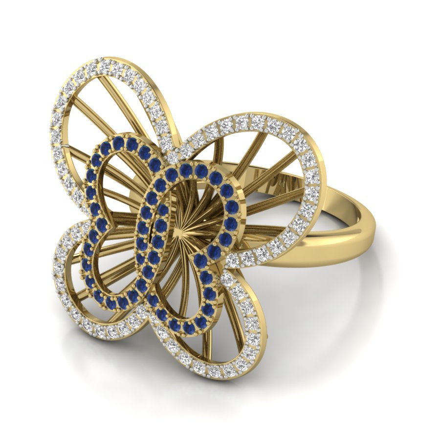 Yellow Gold Plated Sterling Silver Ring