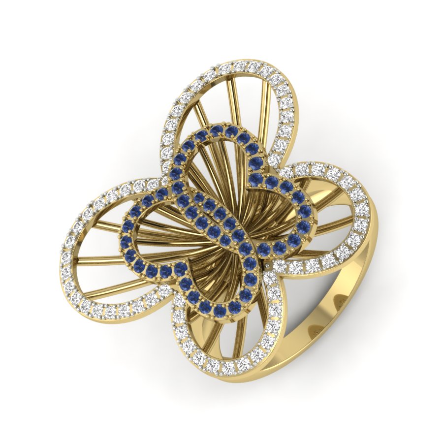 Yellow Gold Plated Sterling Silver Ring