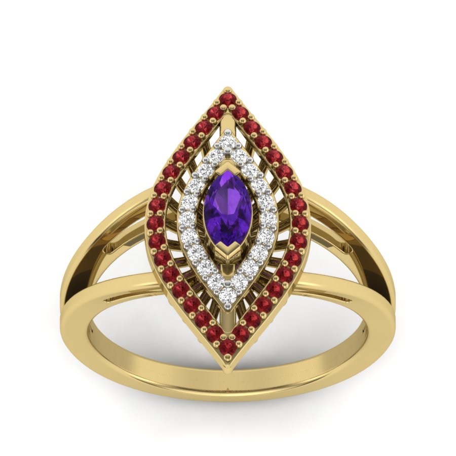 Yellow Gold Plated Sterling Silver Ring