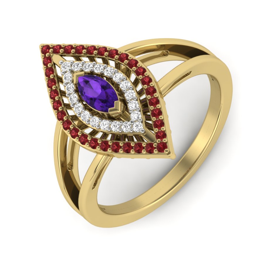 Yellow Gold Plated Sterling Silver Ring