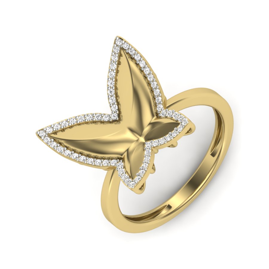 Yellow Gold Plated Sterling Silver Ring