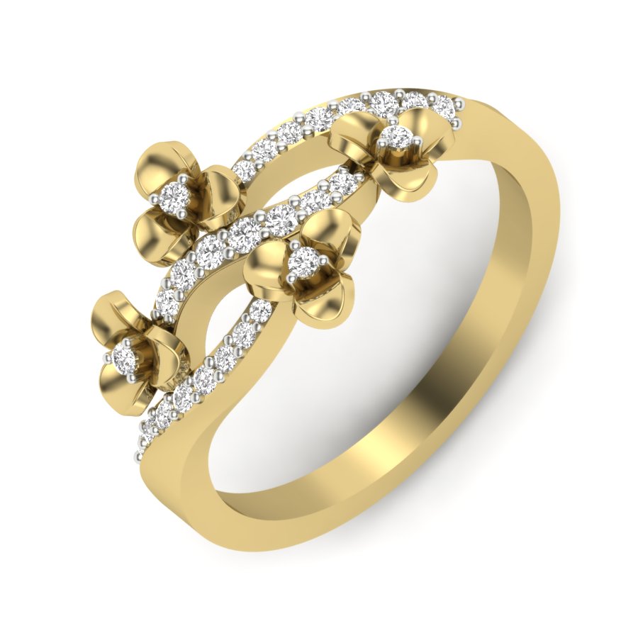 Yellow Gold Plated Sterling Silver Ring
