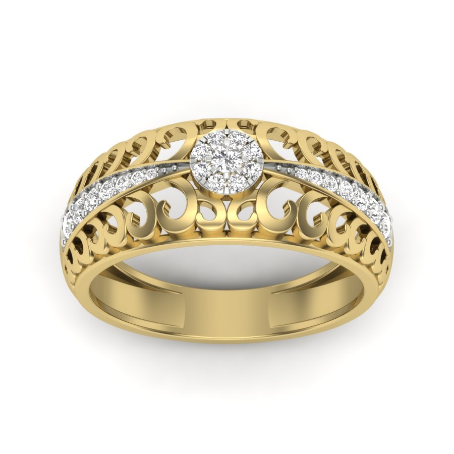 Yellow Gold Plated Sterling Silver Ring