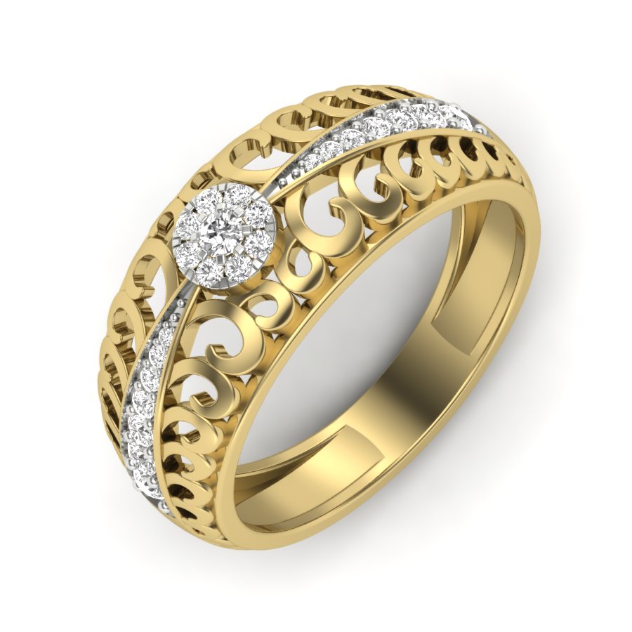Yellow Gold Plated Sterling Silver Ring