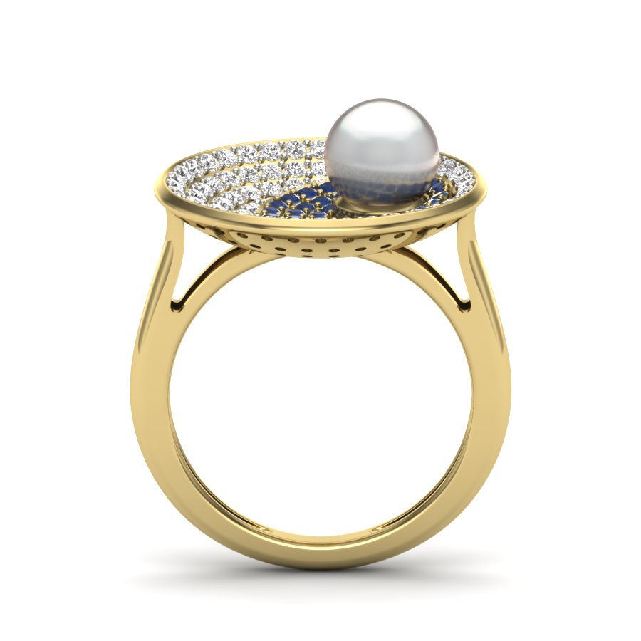 Yellow Gold Plated Sterling Silver Ring