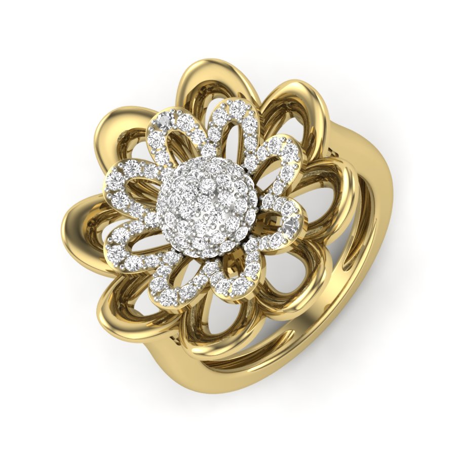 Yellow Gold Plated Sterling Silver Ring