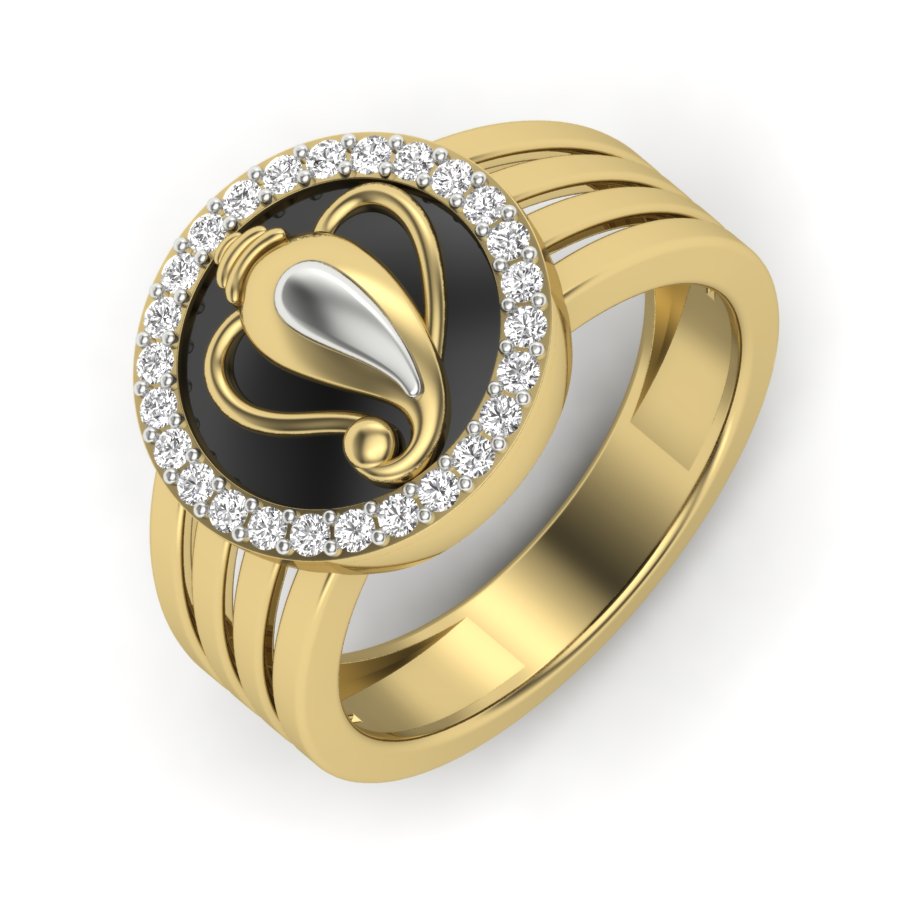 Yellow Gold Plated Sterling Silver Ring