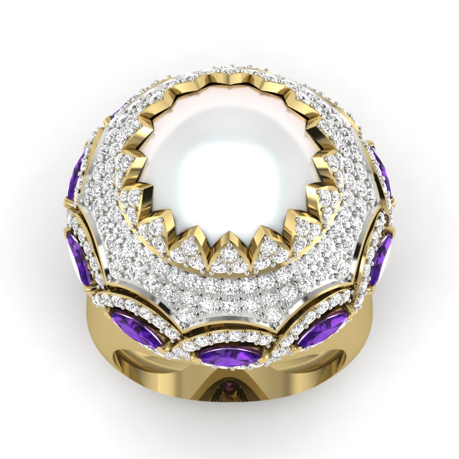 Yellow Gold Plated Sterling Silver Ring