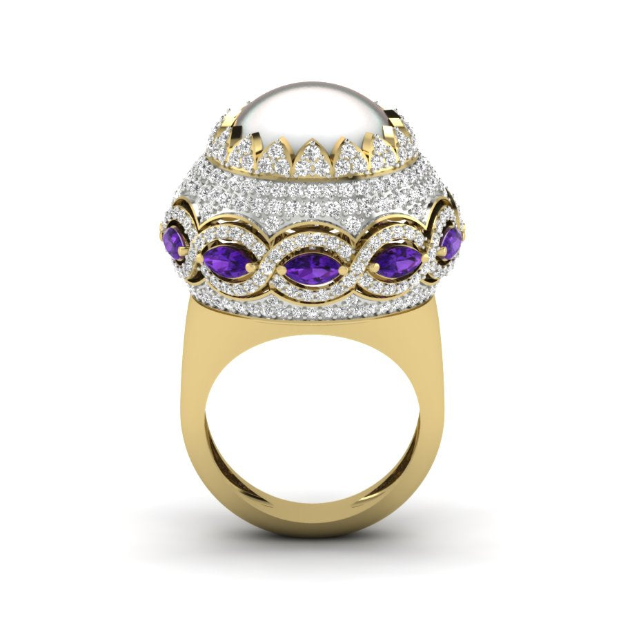 Yellow Gold Plated Sterling Silver Ring