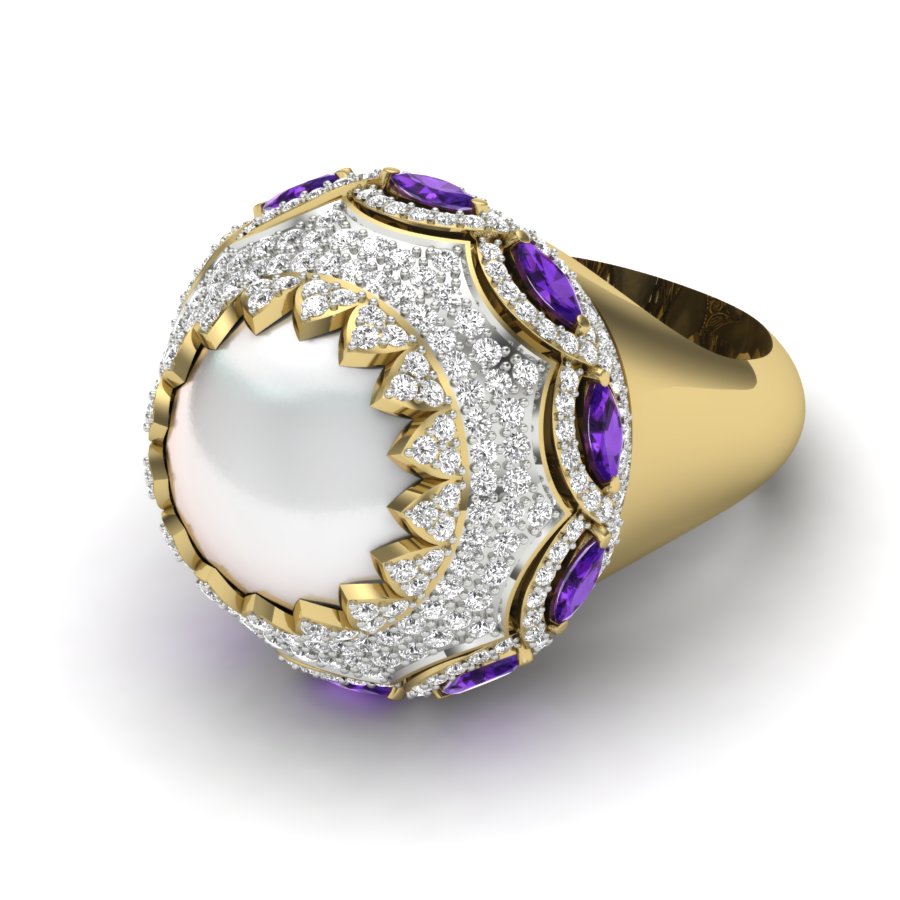 Yellow Gold Plated Sterling Silver Ring