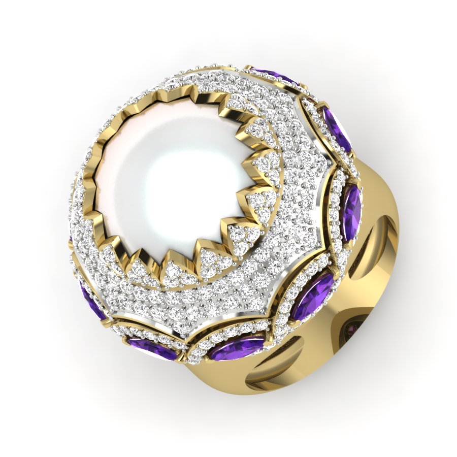 Yellow Gold Plated Sterling Silver Ring